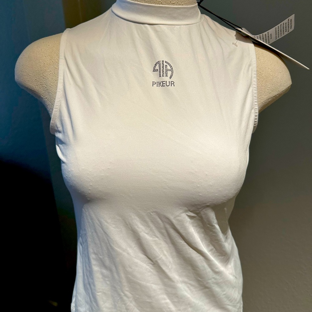 Pikeur white sleeveless athleisure funktions top TIA size EU 38 USA size 6 NWT